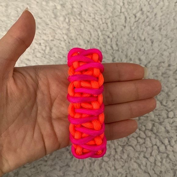 Orange and Pink Paracord Bracelet - Picture 3 of 13